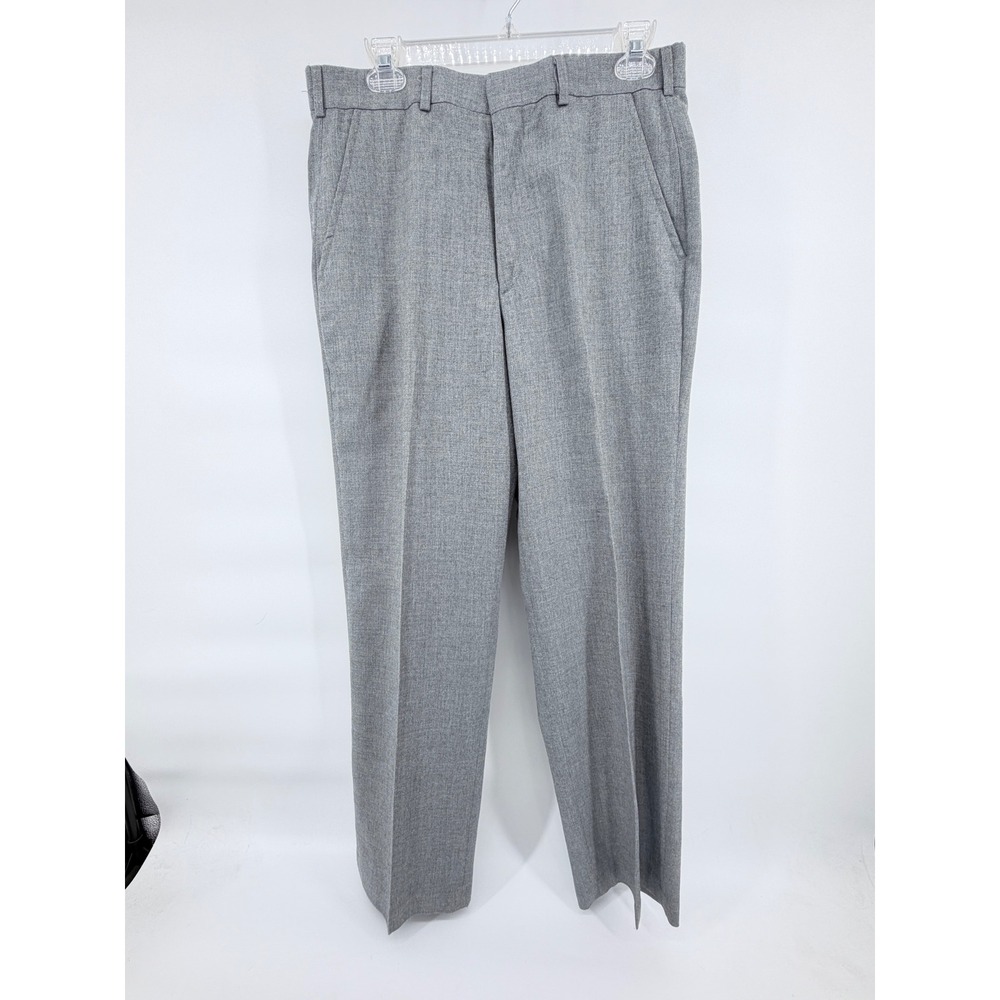 Vintage Glen Oaks Mens Gray Dress Slacks Pants Dacron Acrylic Rayon Made in USA